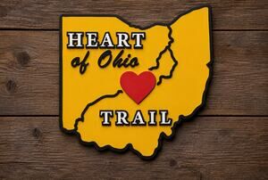 Heart of Ohio Trail Road Sign HOOT Bike Biking Walk Erie Great American Rail